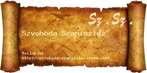 Szvoboda Szaniszló névjegykártya